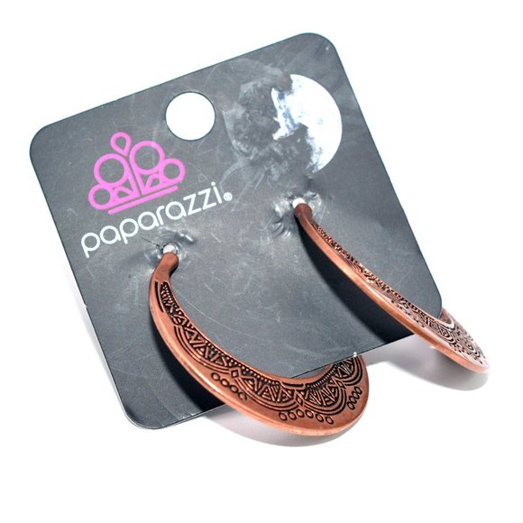 PAPARAZZI // Etched 3/4 Bronze Hoop Earrings